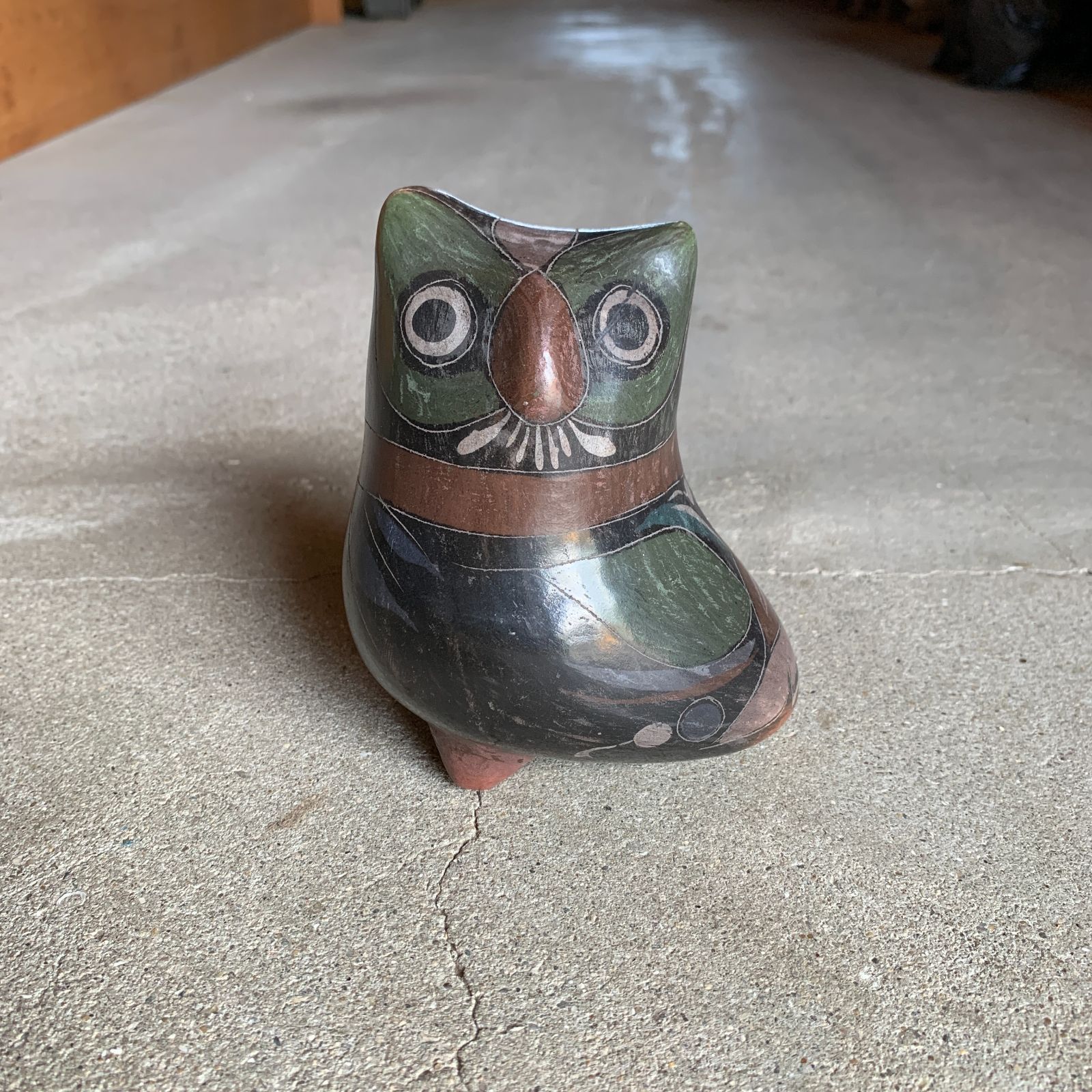 メキシコ ヴィンテージ フクロウ オアハカ 置物 オブジェ フォークアート 工芸品 |HM-0141