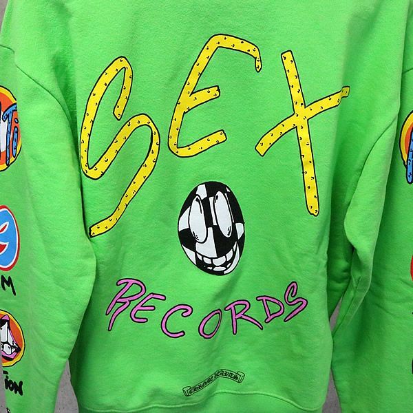 銀座店 クロムハーツ SALE SEX RECORDS クルーネック スウェット 長袖 メンズ size:L グリーン 93303 - メルカリ