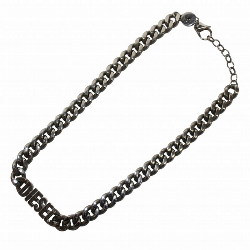 ディーゼル DIESEL ネックレス 喜平チェーン ロゴ シルバー