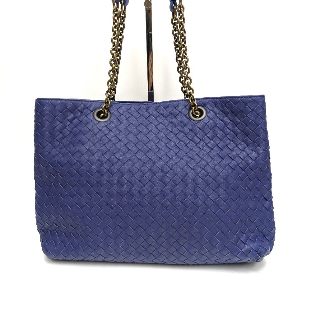 Dz805871 ボッテガヴェネタ ショルダーバッグ チェーン ミディアム トートバッグ イントレチャート 428052 ブルー系 レディース BOTTEGAVENETA