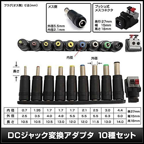 数量限定】DC ジャック プラグ 変換 アダプタ メス 5.5 × 2.1
