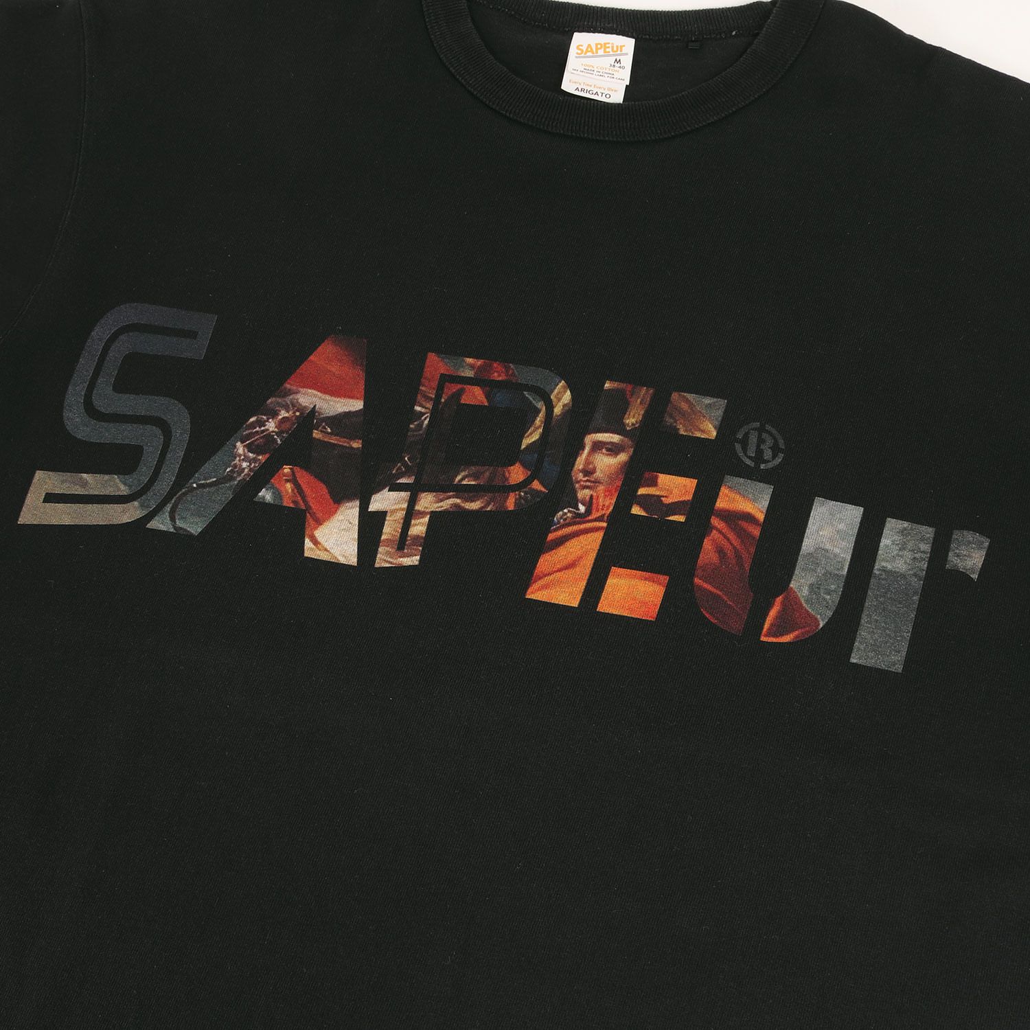 A Elegantes SAPEur サプール Tシャツ サイズ:M SPOWT ナポレオン グラフィック クルーネック Tシャツ ブラック 黒  トップス カットソー 半袖【メンズ】 - メルカリ