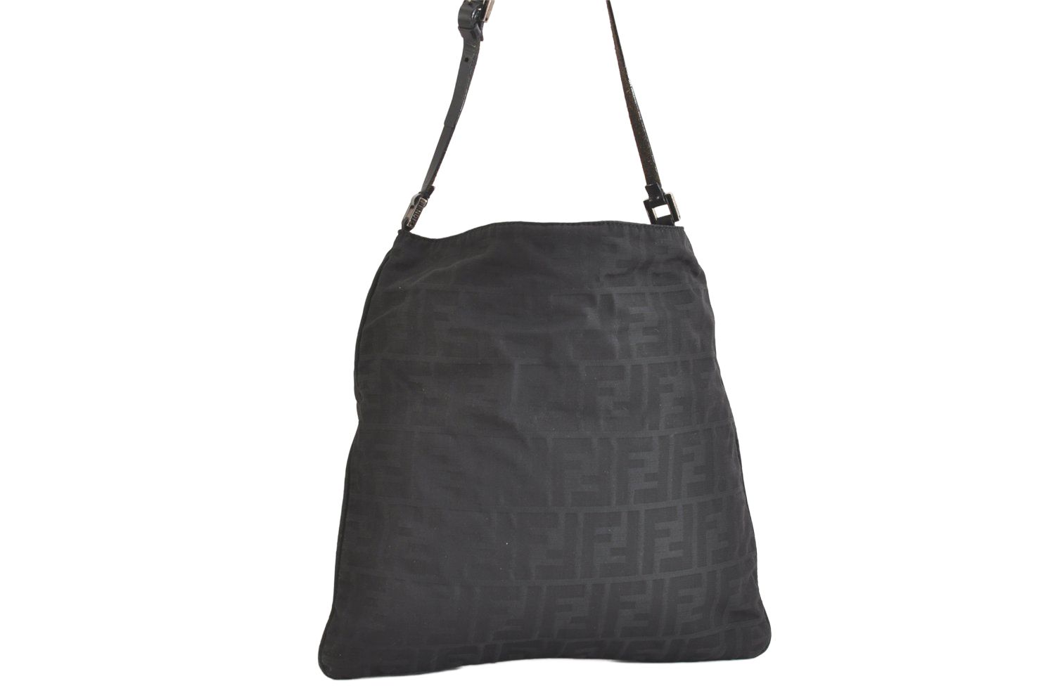 FENDI フェンディ ズッカ柄 ショルダーハンドバッグ 財布 ナイロン レザー ブラック ジャンク 2755N