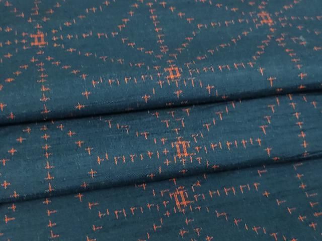 平和屋着物▽上質な紬 単衣 麻の葉文様 正絹 逸品 未使用 DAAV9741sf