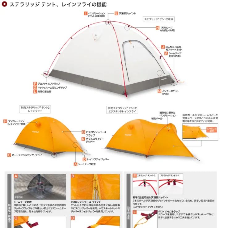 ◇新品未使用品◇モンベル mont-bell ステラリッジ テント1 本体 