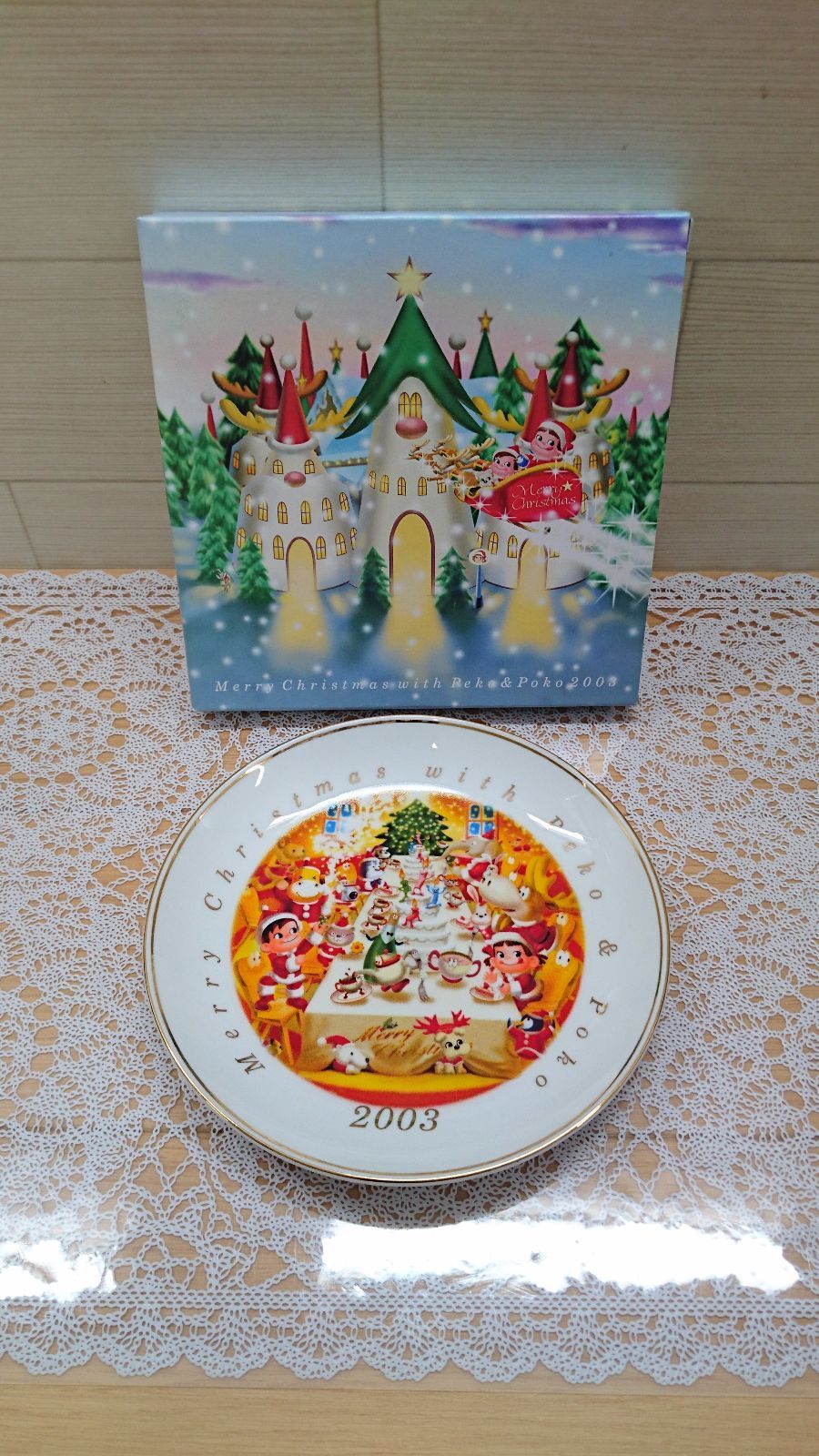 不二家クリスマスプレート 2003年 ペコちゃんお皿 リサイクルストア エコモンスター メルカリ