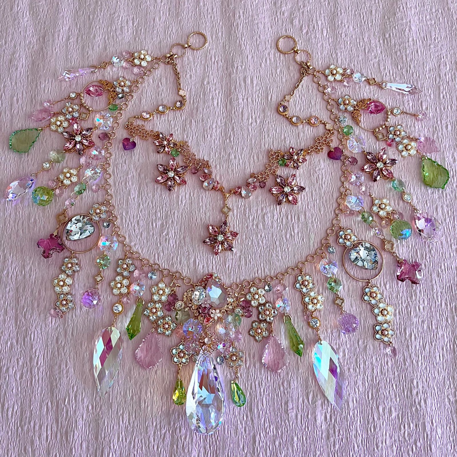 さーちん様♡*.スワロフスキー♡ガーランド.。.:*☆♡*.+サンキャッチャー U様ご予約品】〔特注〕SAKURA♡スワロフスキーガーランド サン