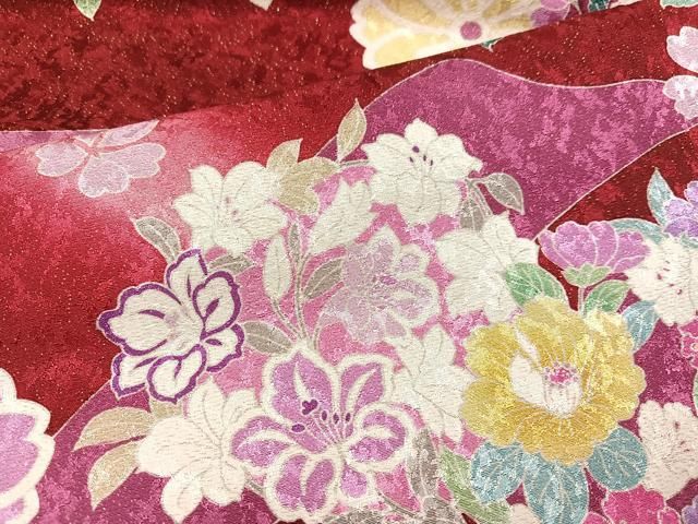 平和屋着物○豪華振袖 駒刺繍 花鞠文 金彩 金通し地 正絹