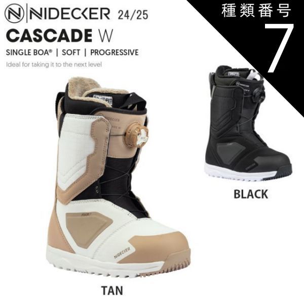 種類7：BLACK/25.0 スノーボード ブーツ 24-25 ナイデッカー カスケード NIDECKER CASCADE W SINGLE BOA レディース 日本正規品