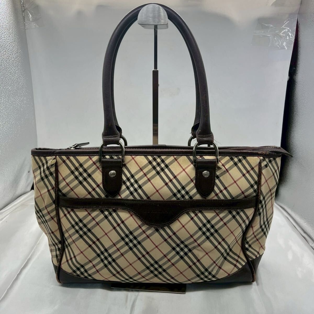 人気定番】BURBERRY トートバッグ ノバチェック キャンバス