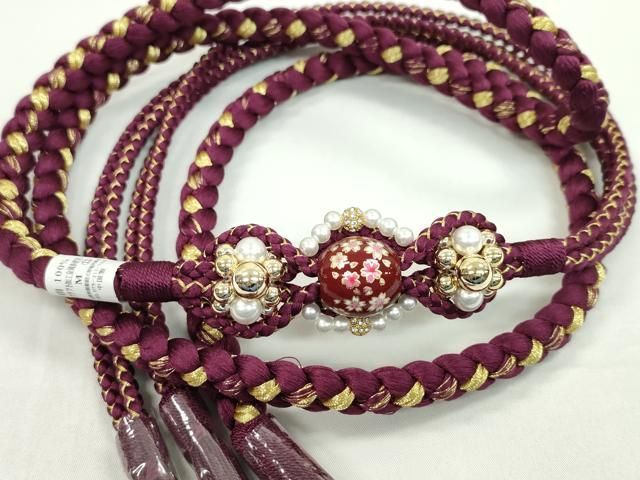 平和屋着物○和装小物 上質な帯締め5本セット 小桜組 金糸 暈