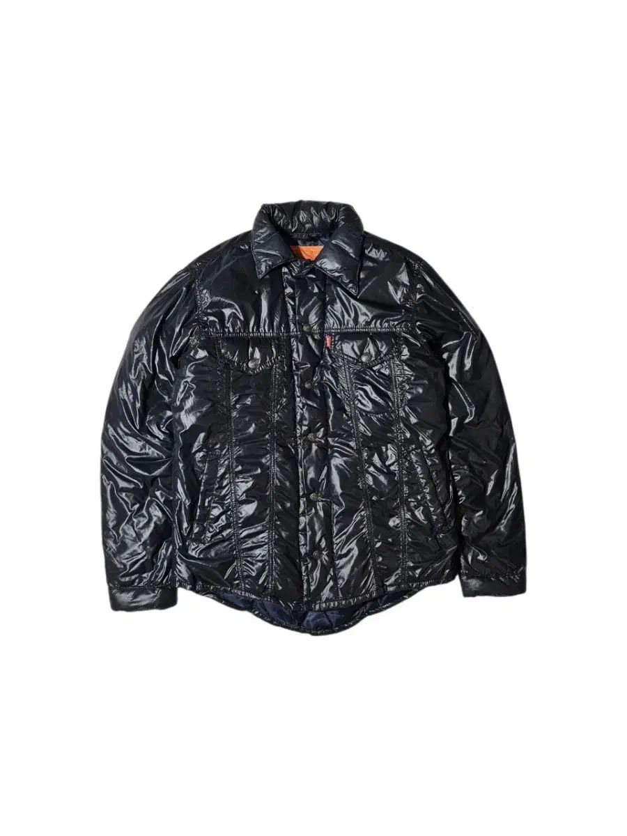 リーバイス ジャパン ブラック ダウン トラッカー デニムジャケット M