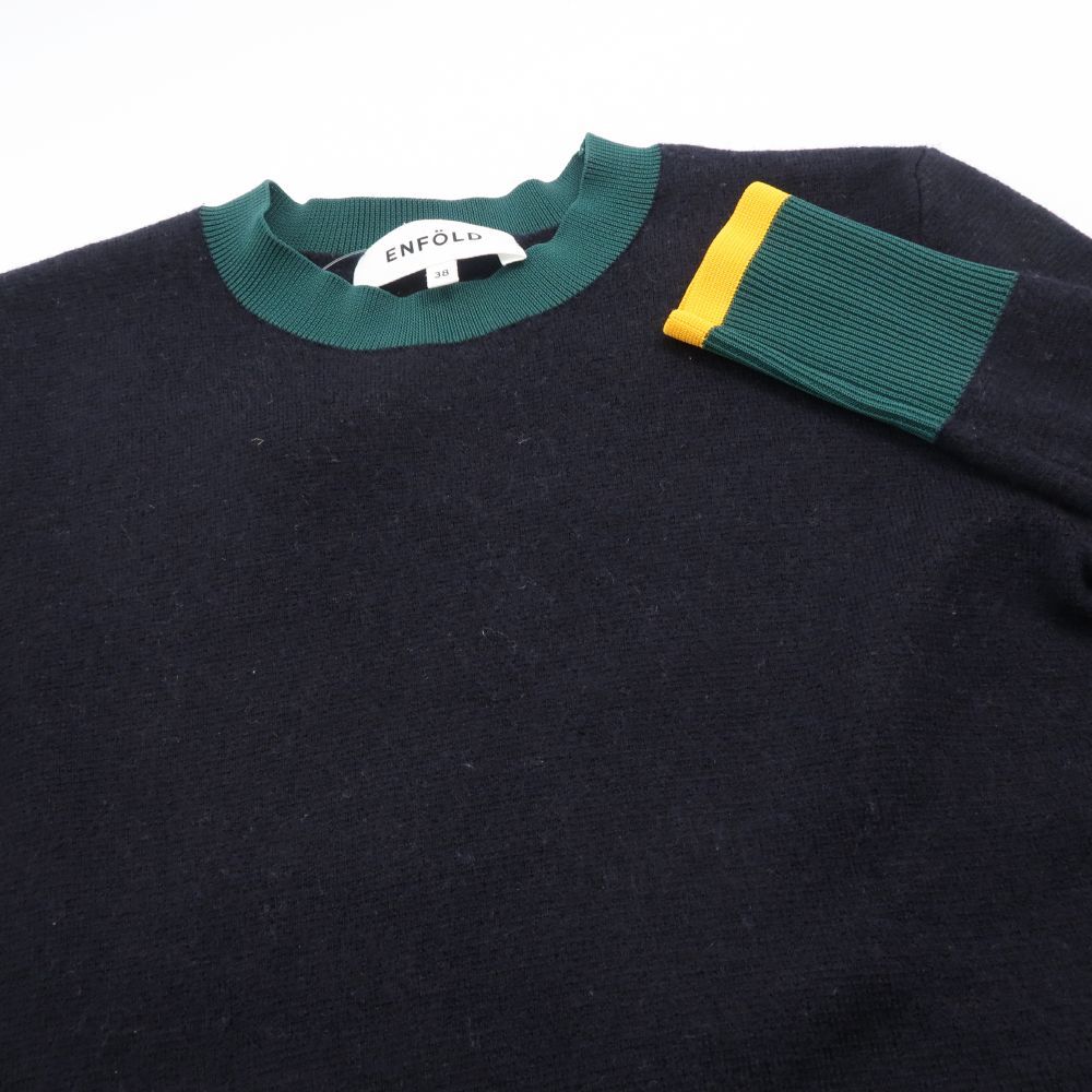 美品✨️ENFOLD　バイカラー　ニット　長袖　38 美品 ENFOLD エンフォルド ニット 1点 38 ウール100％ 長袖 バイ