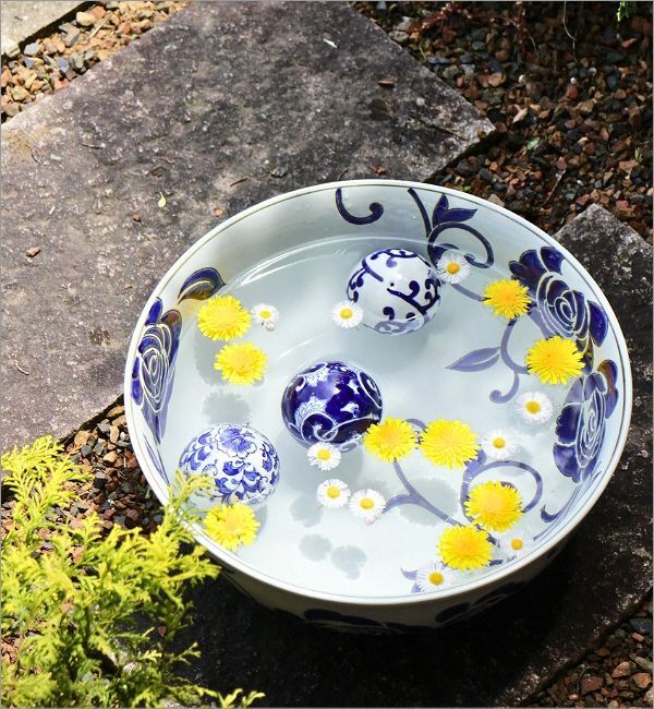 水鉢 おしゃれ 陶器 睡蓮鉢 大きい スイレン鉢 すいれん鉢 ハス鉢 はす鉢 めだか鉢 鉢 モダン 和風 レトロ 陶器の深型水盤 薔薇