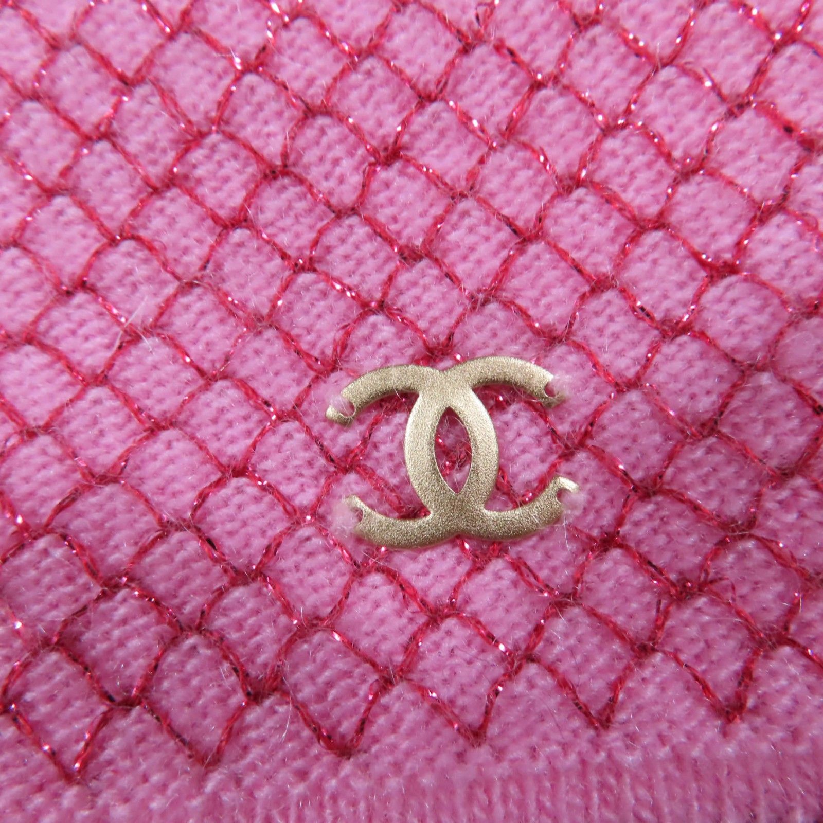 絶対にあなたの一番選択！ CHANEL シャネル ヴィンテージ 01C P17007V00888 ココマーク カシミヤ カーディガン 半袖ニット トップス アンサンブル ピンク 42 レディース