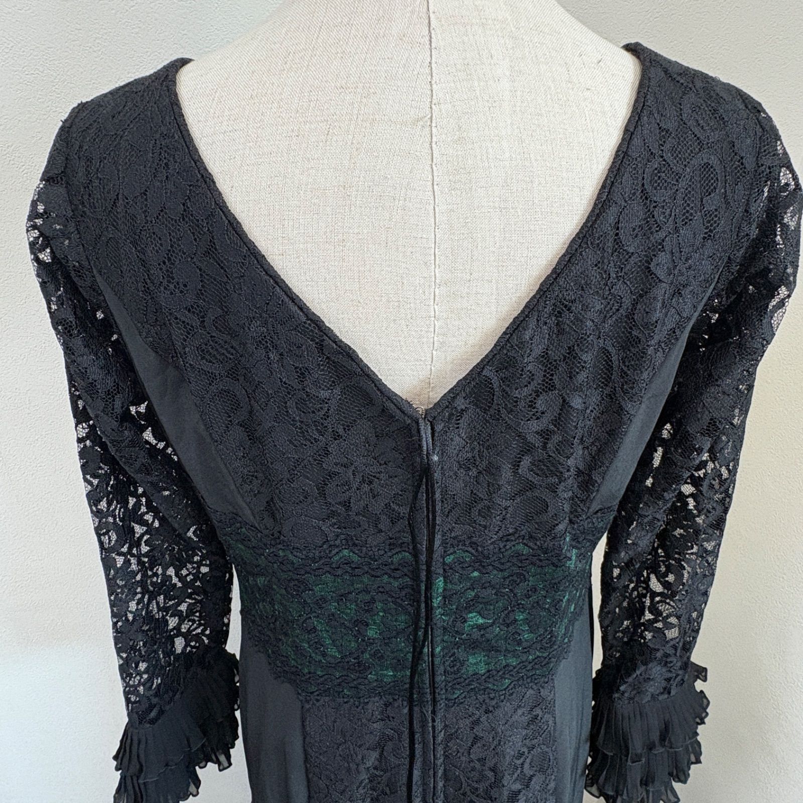 ソニアジョーンズ フラメンコ衣装 ドレス 黒 レース フリル LLC-HASEGAWATOSO_COM