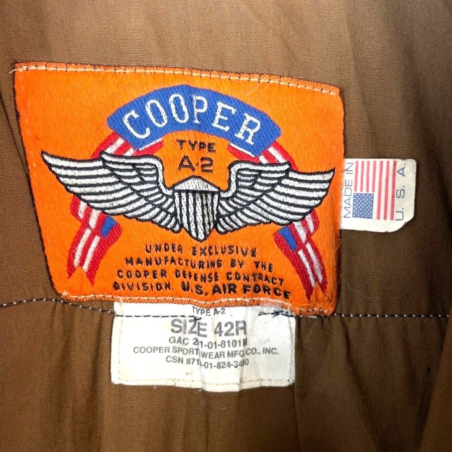 USA製CooperクーパーU.S.AIRFORCEアメリカ空軍TYPE A-2フライト USA製CooperクーパーU.S.AIRFORCEアメリカ空軍TYPE A-2フライト