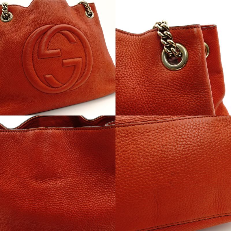 グッチ ディスコ ショルダーバッグ カメラバッグ　ソーホー レザー オレンジ GUCCI グッチ ショルダーバッグ レディース ソーホー レザー