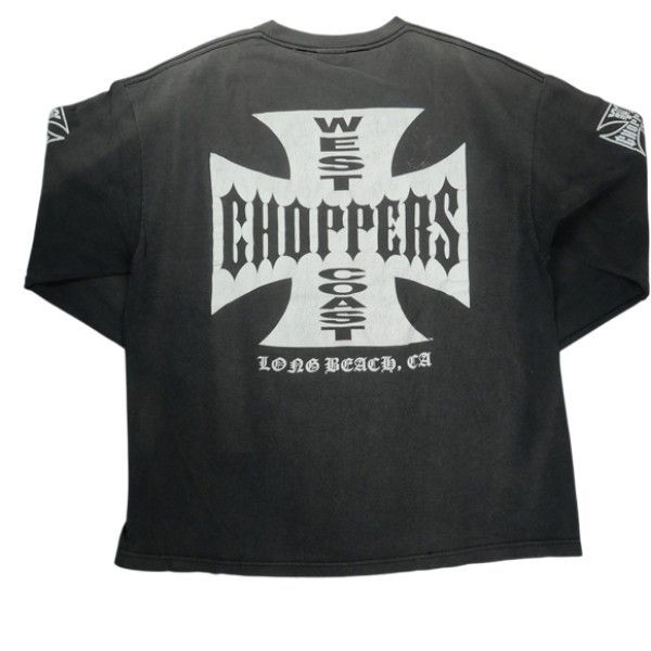 Size L相当 VINTAGE ヴィンテージ West Coast Choppers ウェストコーストチョッパーズ Iron Cross LS Tee ロンT 黒 品-良い 20825330