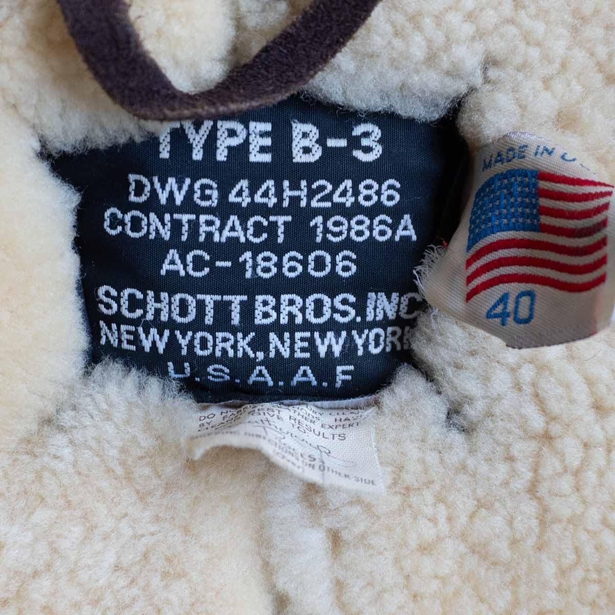 雰囲気抜群/ビッグサイズ】SCHOTT【B-3 ムートンボンバージャケット
