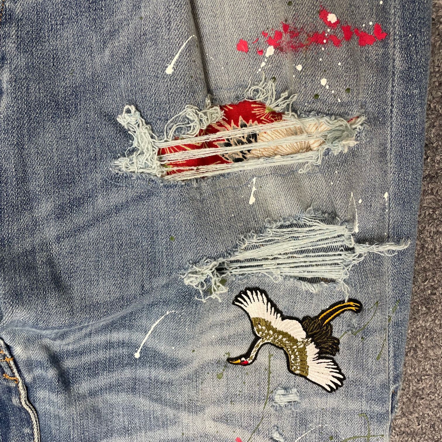 メンズパンツ Amiri ペイントデニム メンズ メンズ AMIRI ペイント加工