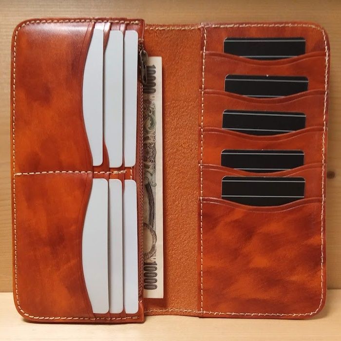 長財布 メンズ ハンドメイド 本革 高級牛革 サドルレザー バイカーズ