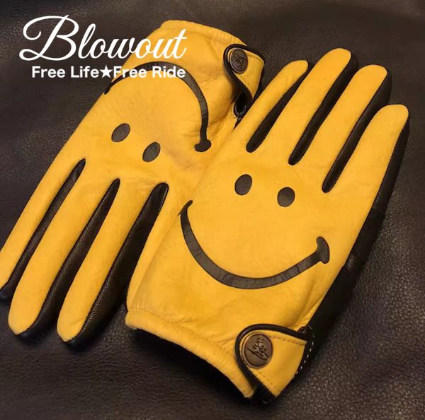 Blowout SMILE スマイル レザーグローブ 本革 皮 手袋 ハーレー バイカー ハーレー チョッパー ブコ TT-CO オーシャンビートル XL ウエストライド FX スカルフライト 883 BUCO