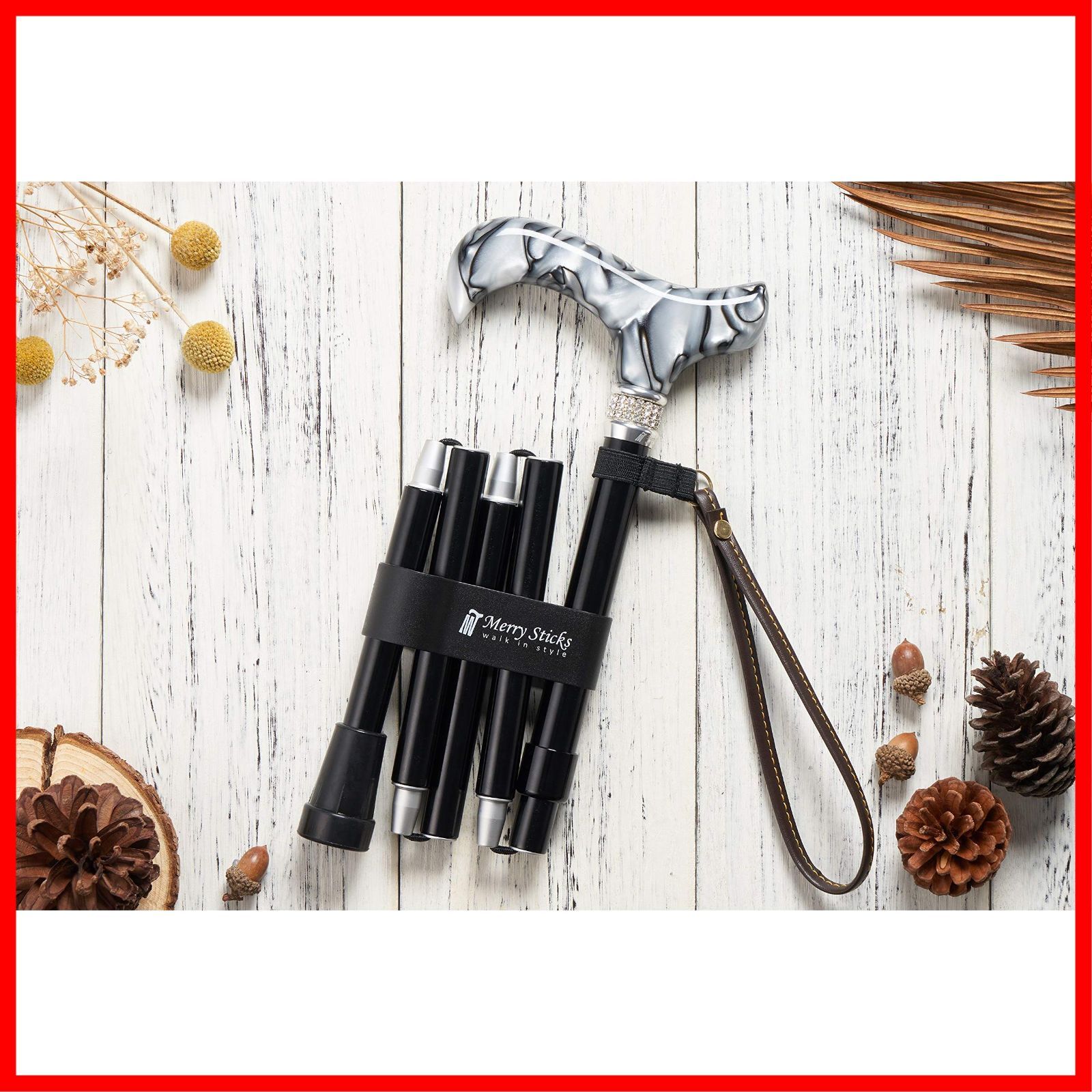 Merry Sticks（メリースティックス）クリスタルステッキ 折りたたみ杖