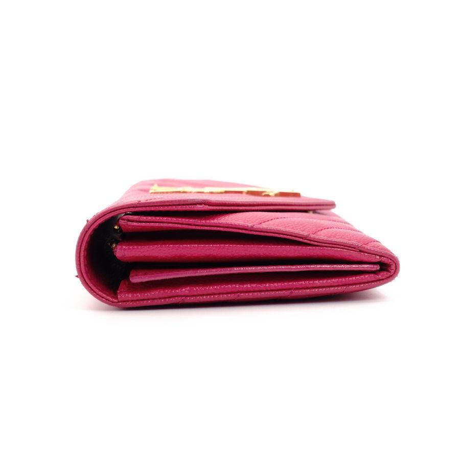 サンローラン SAINT LAURENT 長財布 Vステッチ YSL カサンドラ レザー 