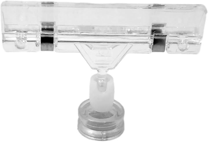 TUISKU マグネット ポップ クリップ 10個セット 磁石 POP 広告 値札 カード スタンド 展示 業務用 クリップホルダー(クリア,  Sサイズ)