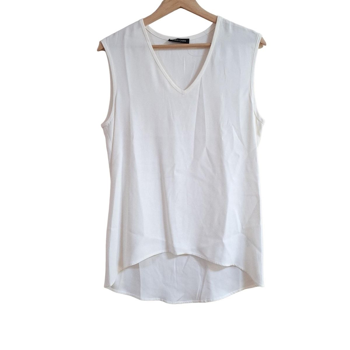YOKO CHAN ヨーコ チャン ノースリーブカットソー サイズF レディース - アイボリー Vネック