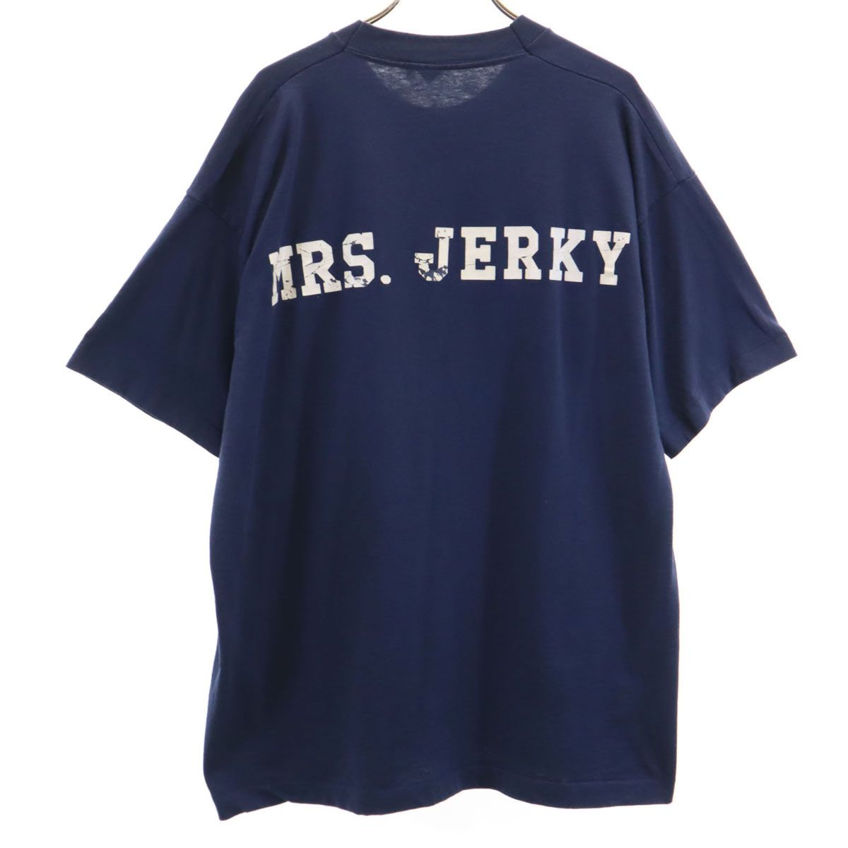 FRUIT OF THE LOOM BEST フルーツオブザルーム ベスト 90s USA製 オールド EAT MY BEEF 半袖 Tシャツ XL ネイビー シングルステッチ メンズ 古着