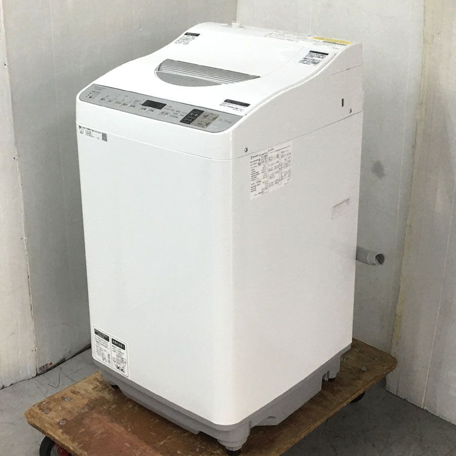 地域 商品 シャープ SHARP タテ型洗濯乾燥機 幅56.5 cm ボディ幅52.0 洗濯 脱水容量 5.5 kg ステンレス穴なし槽 シルバー系 ES-TX 5 D-S