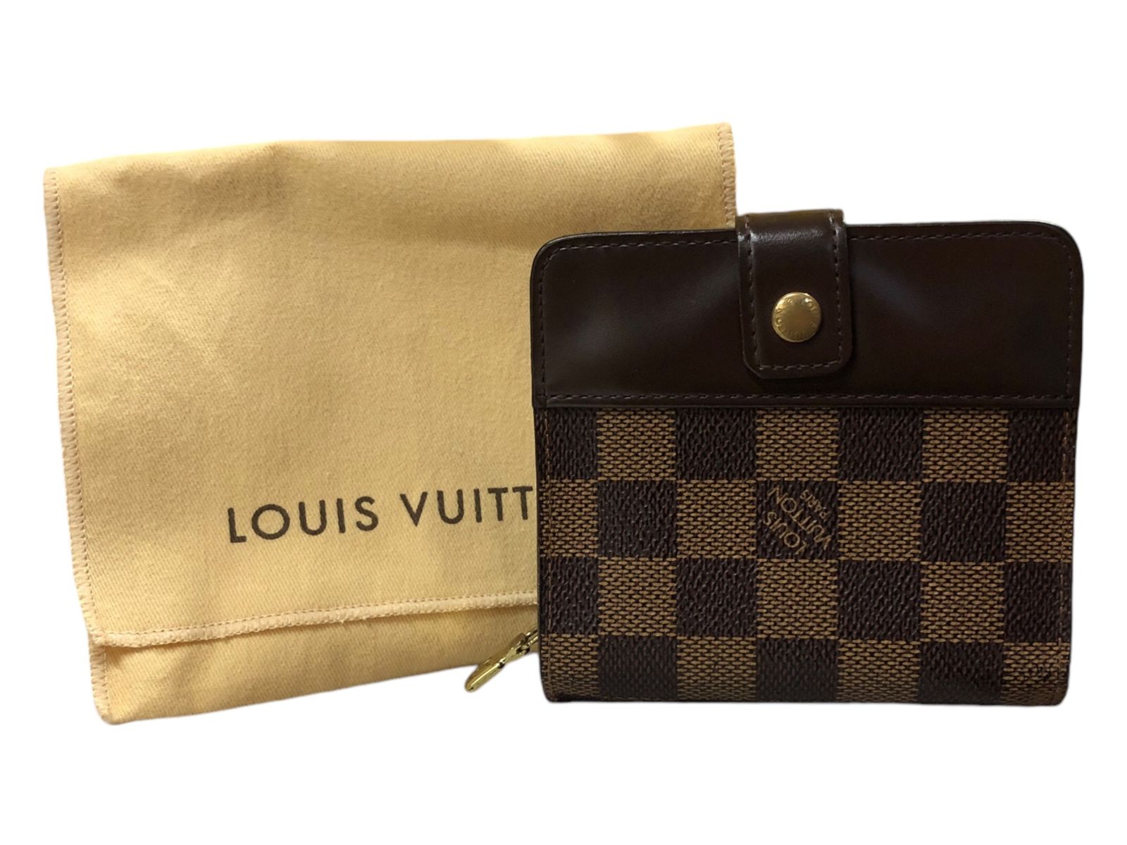 LOUIS VUITTON (ルイヴィトン) ダミエ コンパクト・ジップ 折り畳み 