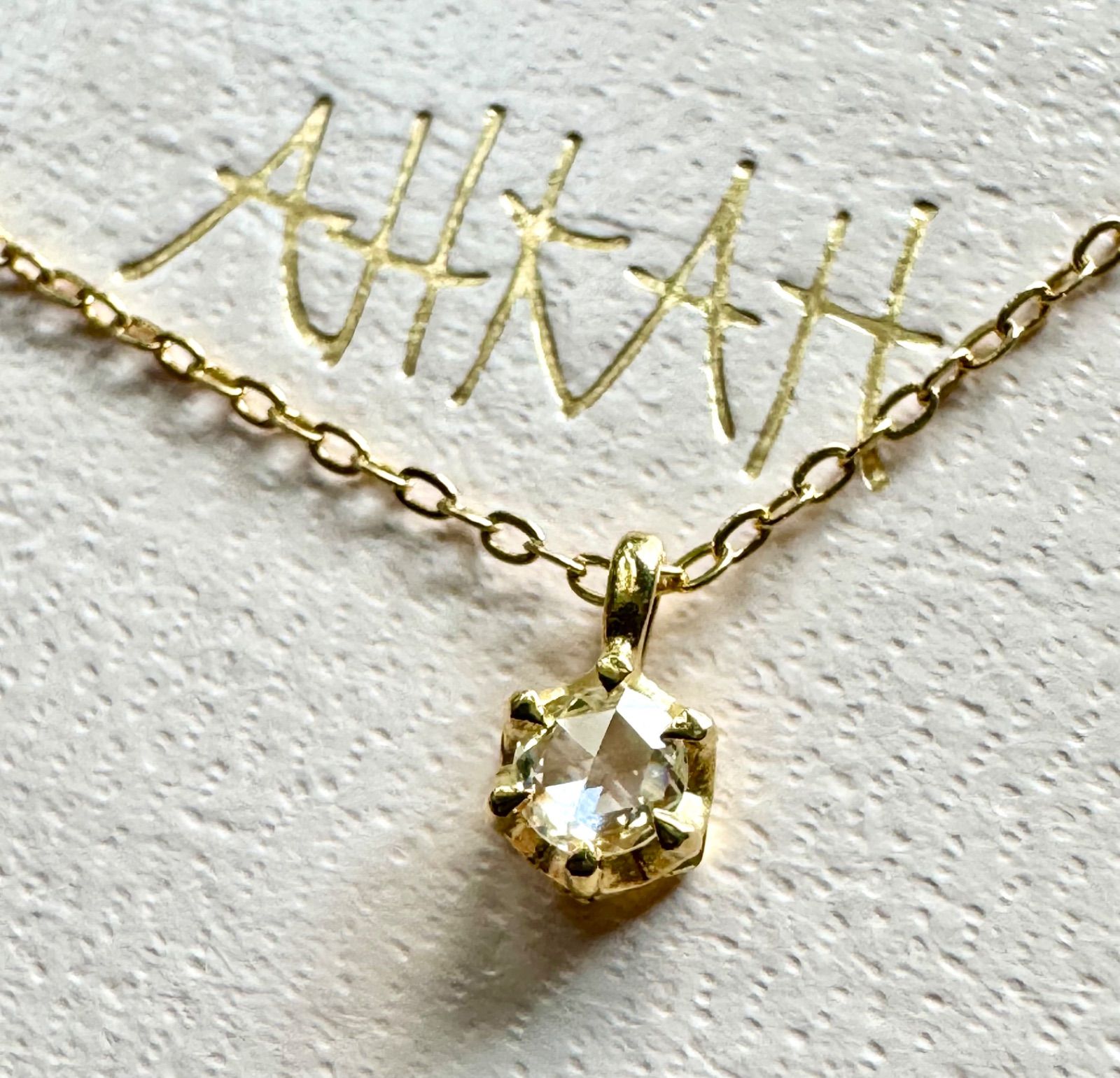 AHKAH 一粒ダイヤネックレス Yahoo!オークション - 新品 ネックレス 