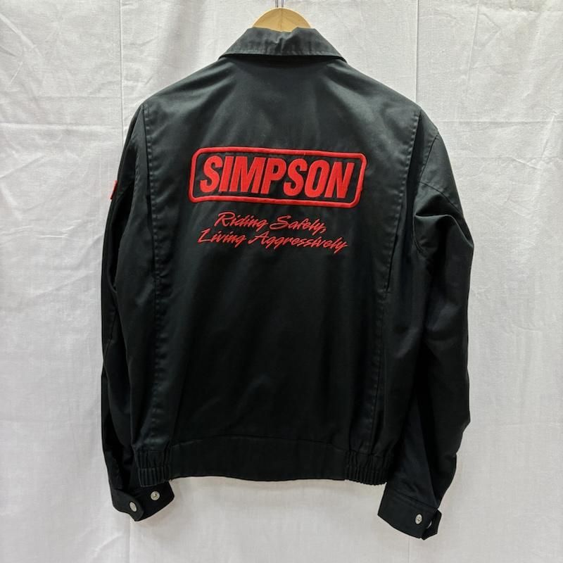 SIMPSOM ブラックジャケット ロゴ刺繍入り美品！！ SIMPSON シンプソン ジャケット、上着 ジャケット、ブレザー コットン