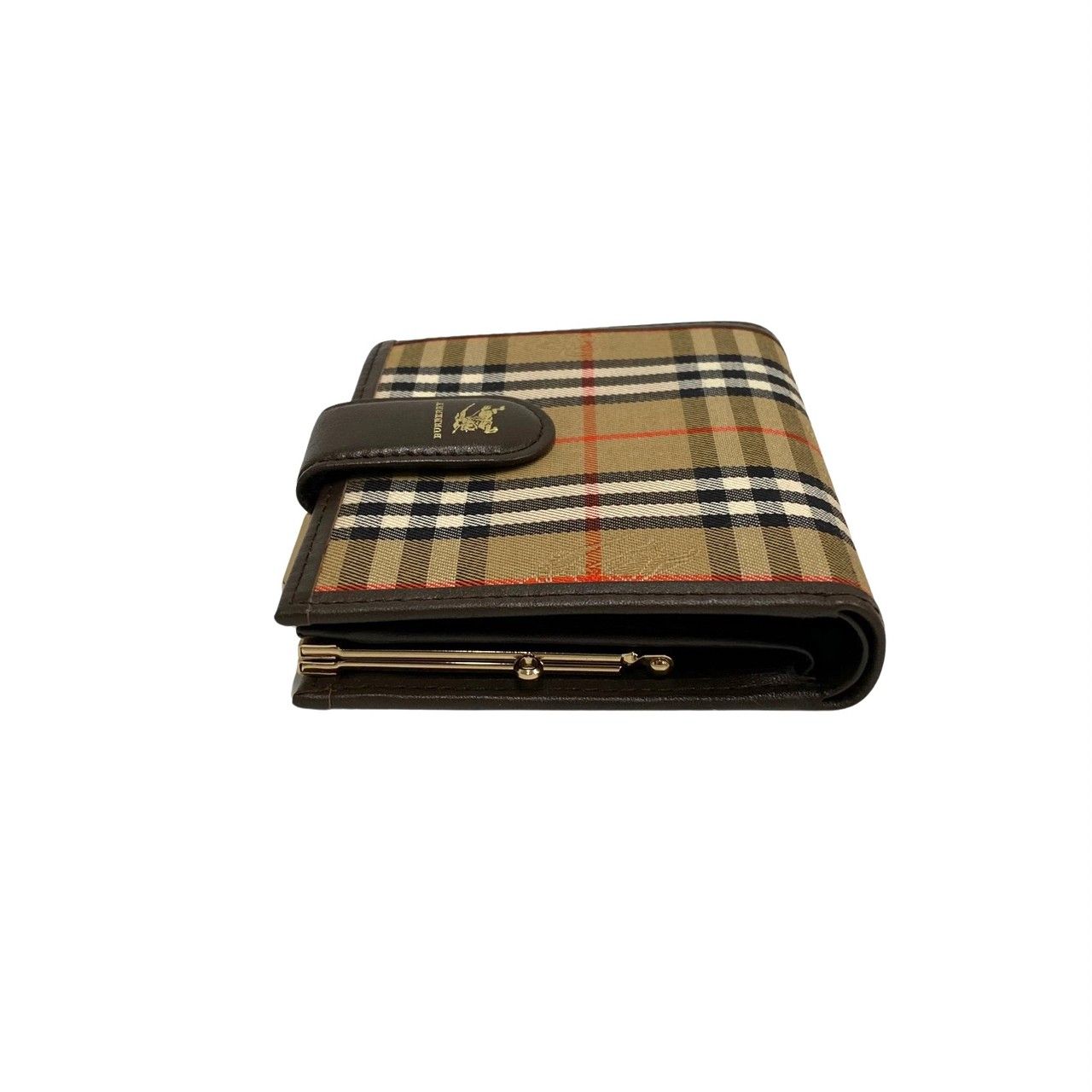 未使用保管品 希少品 BURBERRY バーバリー ロゴ ノバチェック レザー 