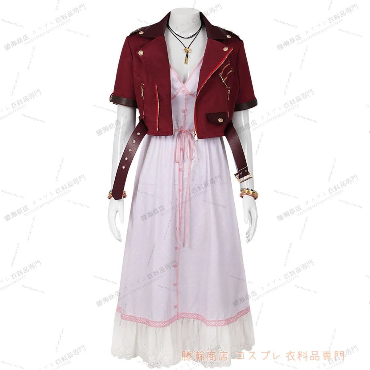 ファイナルファンタジーVII エアリス コスプレ衣装 ハロウィン cosplay衣装 アニメ パーティー 夏祭り 舞台装 演出服 学園祭