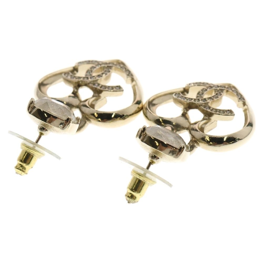 CHANEL (シャネル) ココマーク ハートモチーフ ラインストーン ピアス  