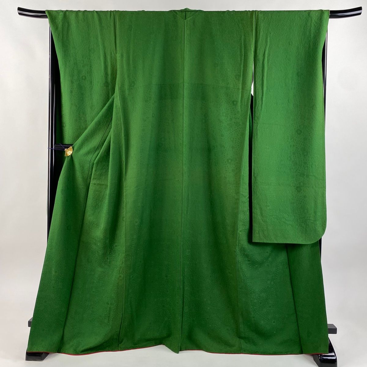 振袖 身丈168cm 裄丈69.5cm L 袷 地紋 緑 正絹