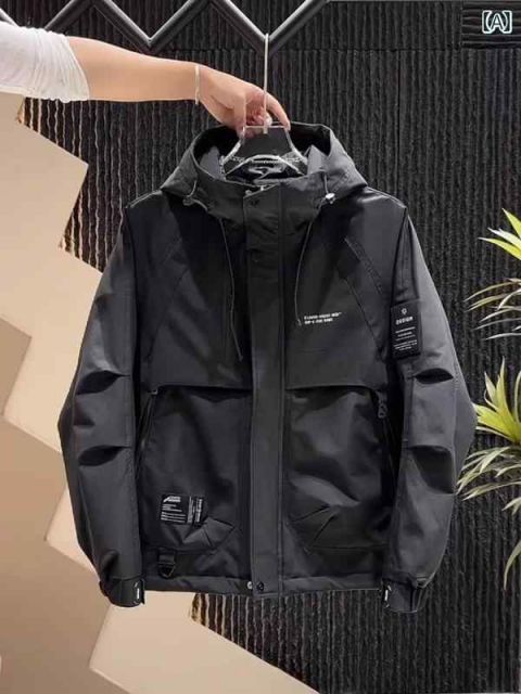 2XL 秋冬 コーデ メンズ 服 シンプル ファッション オシャレ 大人 かっこいい 大きいサイズ ストリート 紳士服 カジュアル コットン ワークウェア フード付き 衣類 ヘビー ジャケット コットン ジャケット