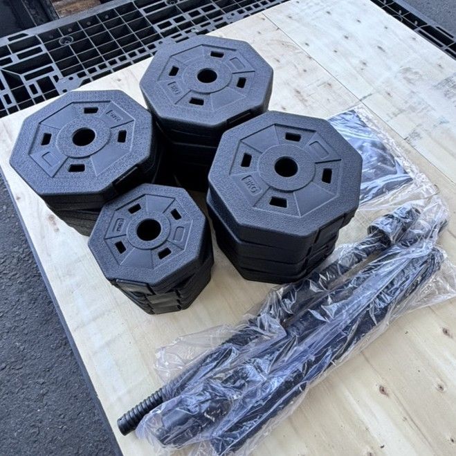 Wout 20kg 2個セット バーベルにもなるダンベル (40kg)オールブラック