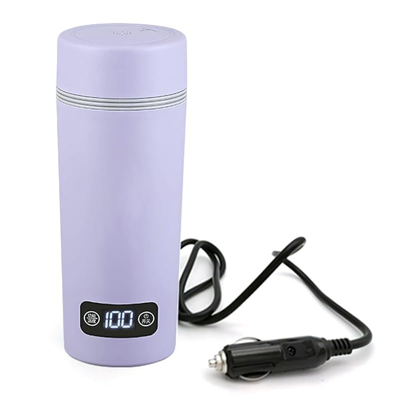 やかんだけでなく 保温カップにもなる MACOLAUDER 車載電気ケトル 沸騰 保温モード 450ml 電気ポット 304ステンレス 車中泊 12V|24V 粉ミルク45℃ 花茶60℃ コーヒー80℃ お湯100℃ 小型 一人用 温度表示 パ 0