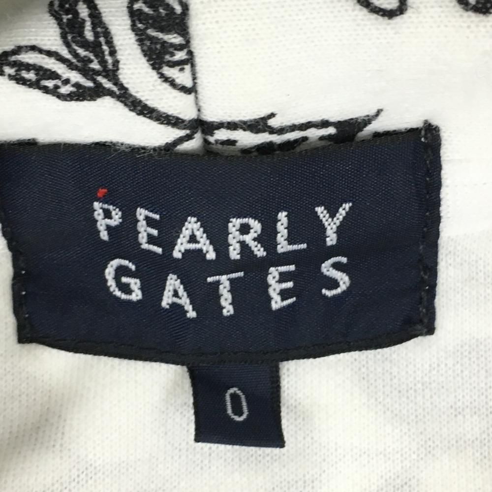 パーリーゲイツ ジップパーカー 白×黒 花柄 ジップロゴ ブルゾン  