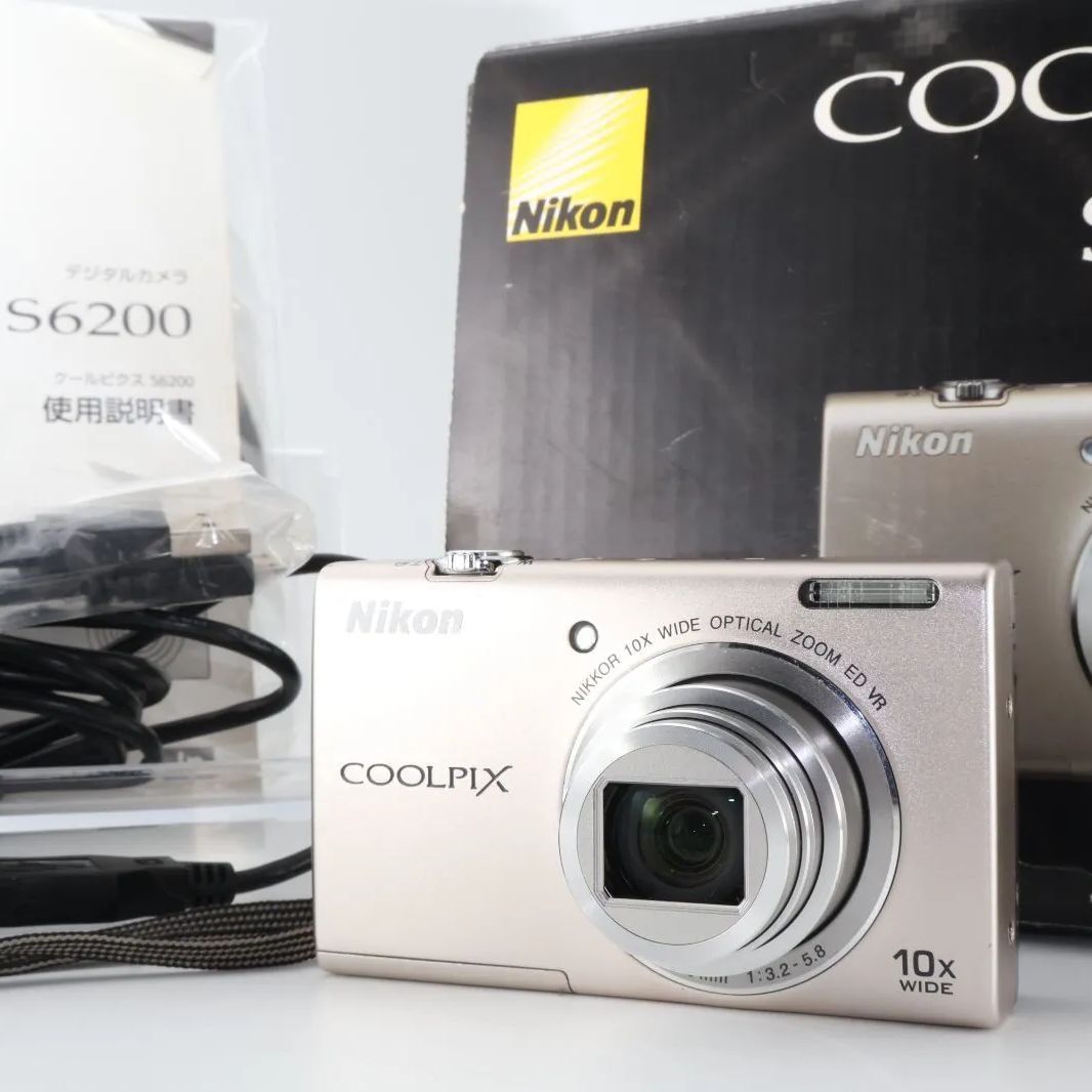 実用美品】NIKON ニコン COOLPIX S6200 シルバー コンパクトデジタル