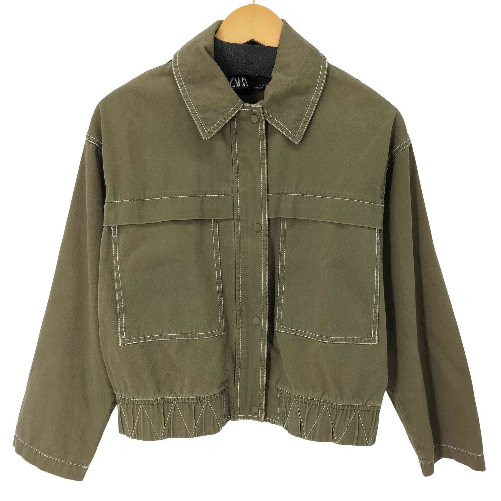 ザラ ZARA ステッチデザインクロップドジャケット レディース