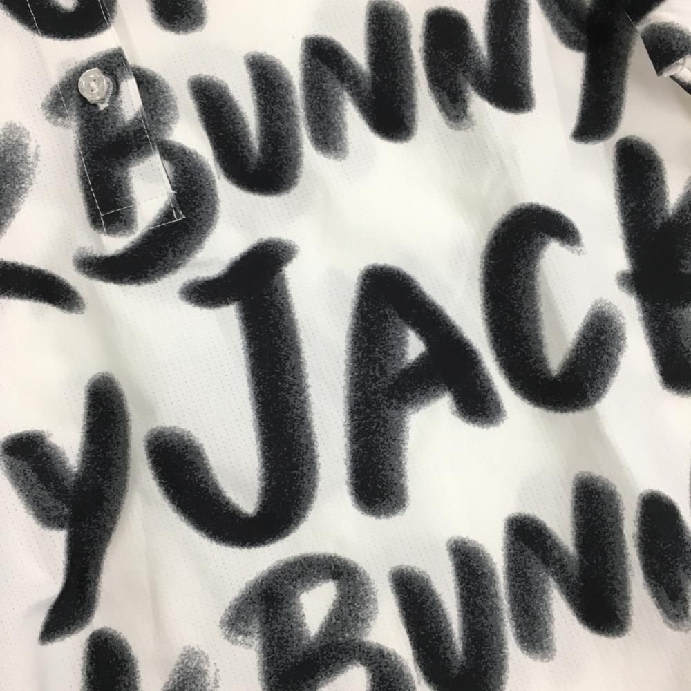 超美品】ジャックバニー 半袖ポロシャツ 白×黒 ロゴ総柄 レディース 1