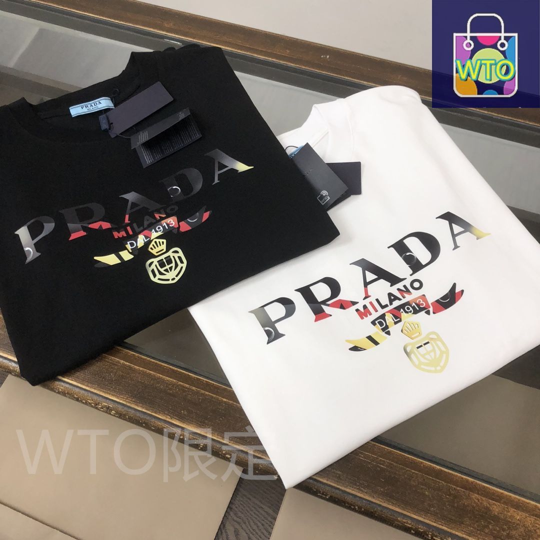 本日限定特価】PRADA 春夏 ロゴプリントTシャツ [本日特価|新品