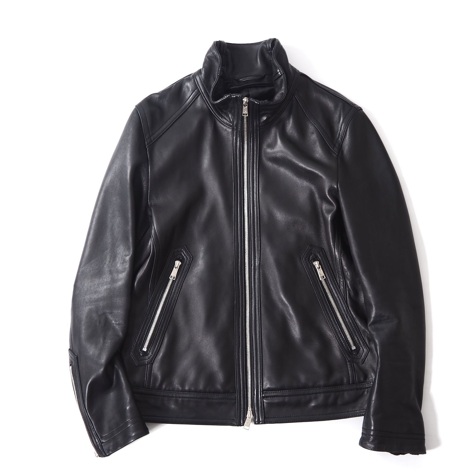 未使用級/L ブラックレーベルクレストブリッジ　ライダースジャケット　ラムレザー △良品 ブラックレーベルクレストブリッジ BLACK LABEL