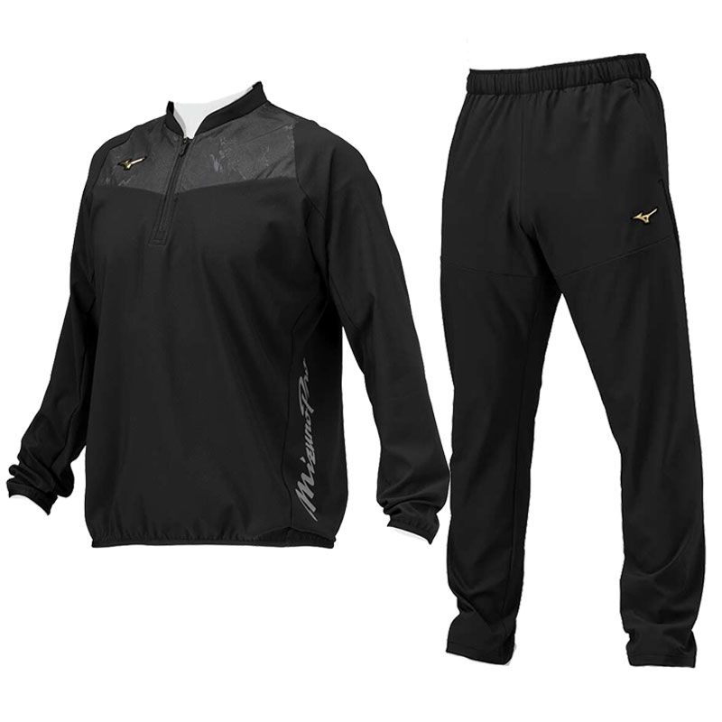 ミズノ MIZUNO ミズノプロ テックシールドジャケット パンツ 上下セット ユニセックス 野球 ウィンドブレーカー 24AW 12JEBW75|12JFBW77 43|43 オリーブナイト